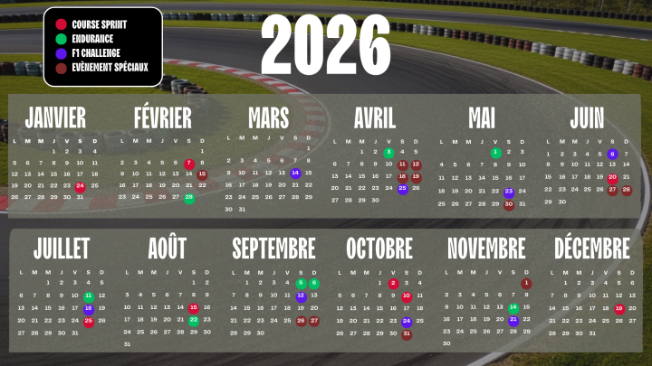 Calendrier année 2026 